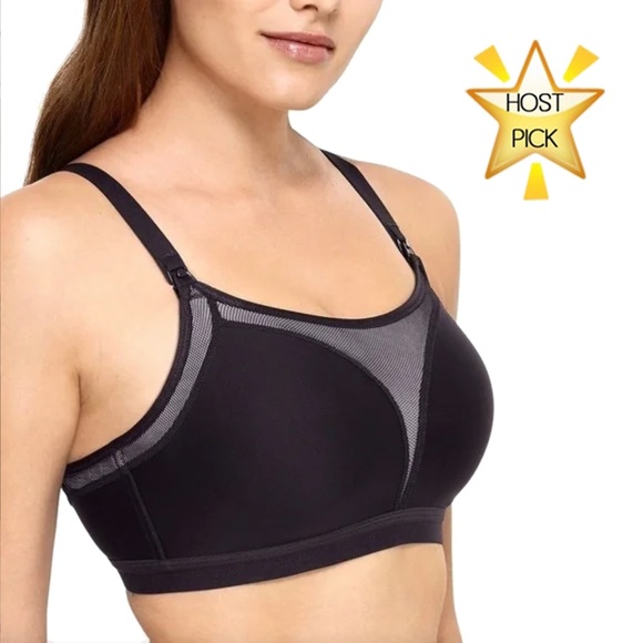 WACOAL Bra Maternity Sport Nursing Black 38C Nylon & Lycra - Picture 1 of 10
